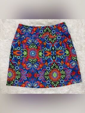 Skinz Vibrant Blue Multicolor Floral Print Women's Skirt